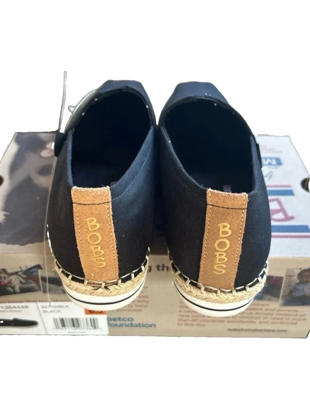 Skechers Black Slip-On Espadrille Flats Size 9.5